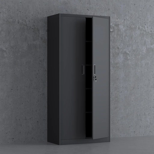 [10125] ARMARIO DE 2 PUERTAS NEGRO 36*16*80 (HF084-H)