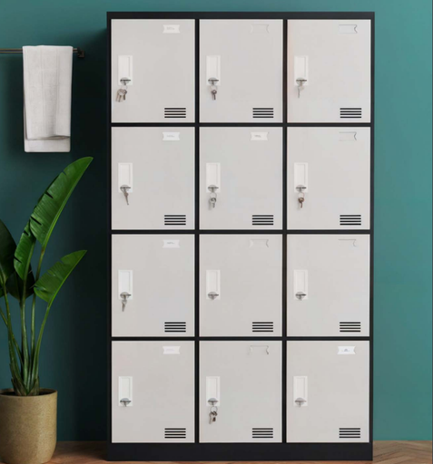 [10160] LOCKER DE 12 ESPACIOS 3*4 BEIGE (71*35*14)(12Doors)