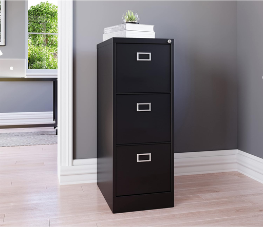 [TLX-173H] ARCHIVO METALICO DE 03-GAVETAS NEGRO (18*24.5*40.50)