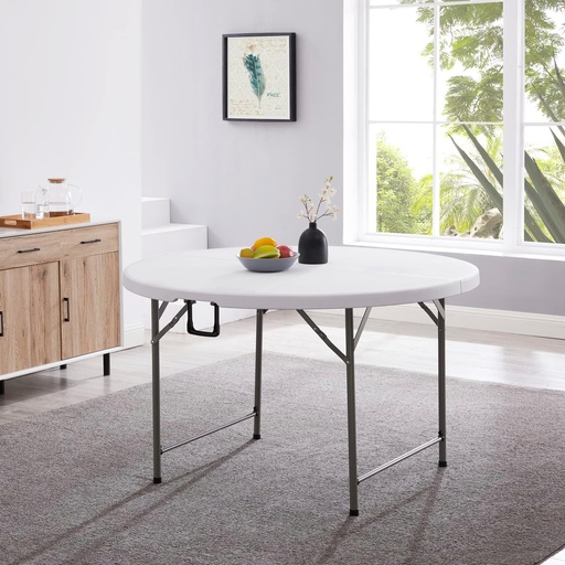 [103103] MESA PLEGABLE DE 1.8M REDONDA BLANCA