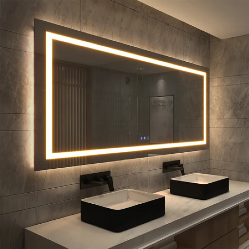 [232314] ESPEJO KENIA GOLD FRAME CON LED Y BT 75X100CM