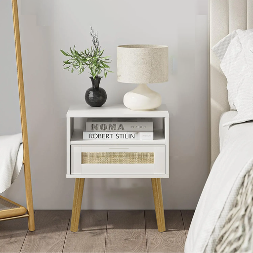 [515102] MESA DE NOCHE ISABELLE (YCBE23183-1) BLANCA 16x16x22A pulg