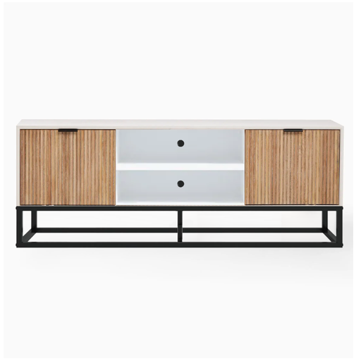 [515104] MODULO DE TV NADIA (YCHA21B003-KY-2) BLANCA-MADERA 56x16x18a pulg