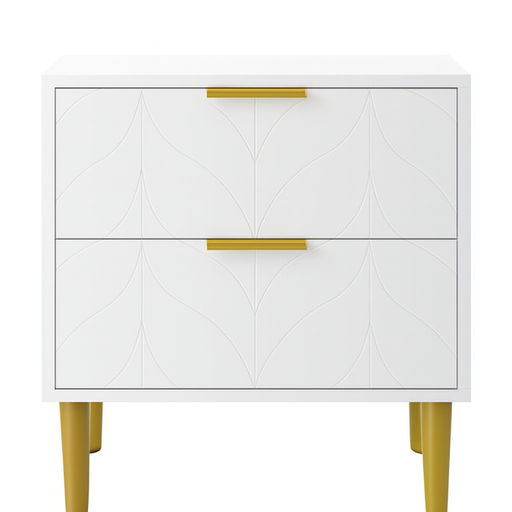 [515109] MESA DE NOCHE MONIQUE (YCJE22036-1) BLANCA 20x16x21a pulg