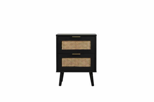 [515112] MESA DE NOCHE EVANS (YCJE22083-1) NEGRA 16x12x21a pulg