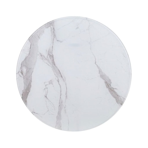 [4552] PLATAFORMA DE PIEDRA REDONDA DE 24" BLANCO